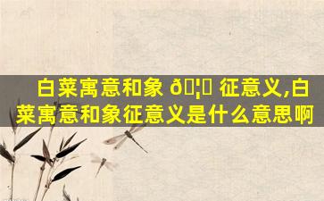 白菜寓意和象 🦅 征意义,白菜寓意和象征意义是什么意思啊